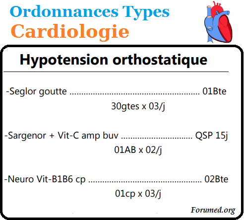 Hypotension orthostatique Ordonnance Type