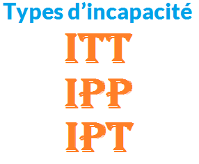 Différents types d’incapacité:  ITT  IPP IPT