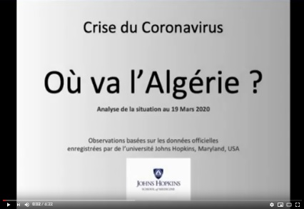 Coronavirus Covid 19: ou va l'Algérie?