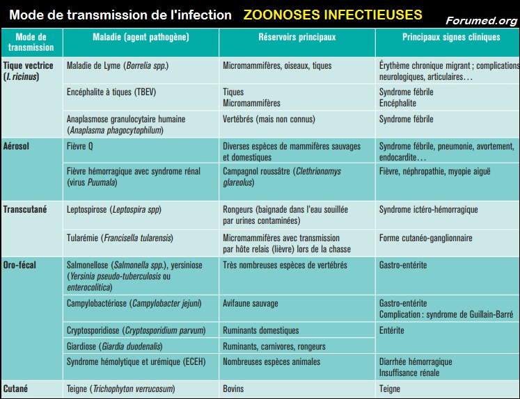Zoonoses infectieuses
