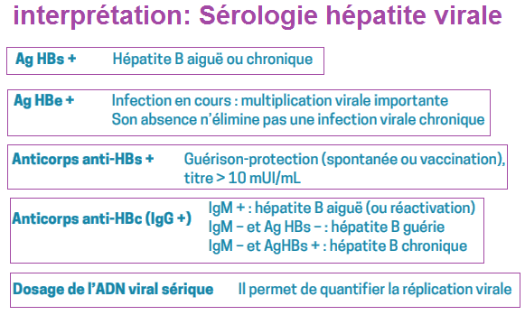 interprétation de la sérologie de hépatite virale